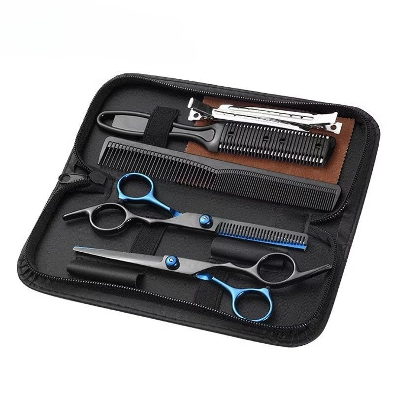 12PCS Professional Hair Cut Set Stainless Steel Gunting Rambut Shears Barber Scissors Set Hairdresser Tools Salon Kit