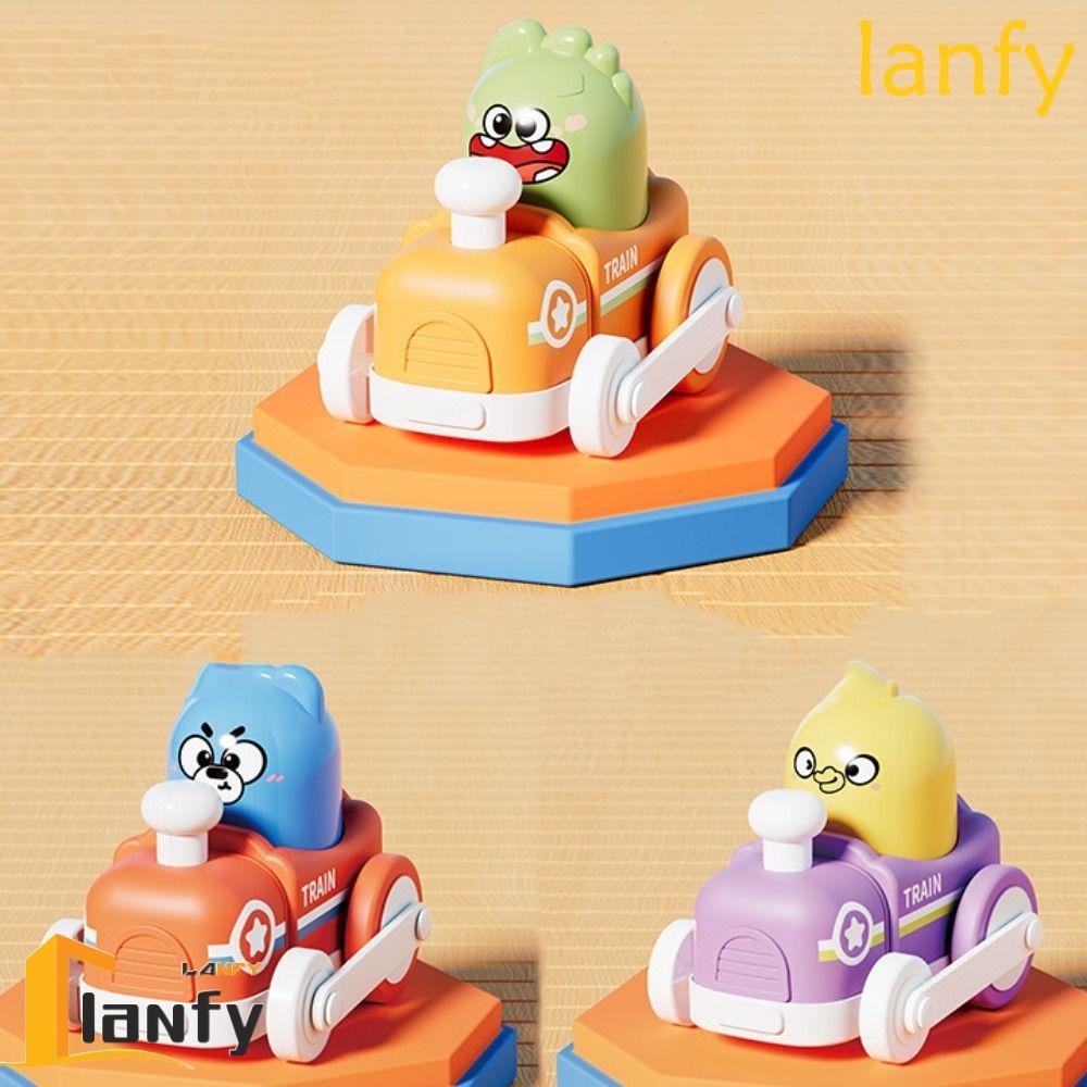 LANFY Train Power Toy, Ejection Collision Press Inertia Pull Back Toy, Inertia Drop Resistant Cartoon Impact Puzzle Toy Car Boys Gift