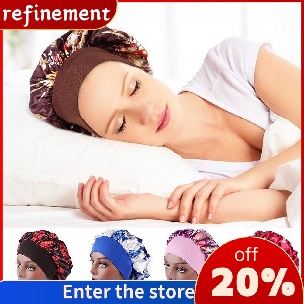 REFINEMENT Satin Bonnet Hair Care Hair Beauty Curly Springy Hair Bonnet Chemo Caps