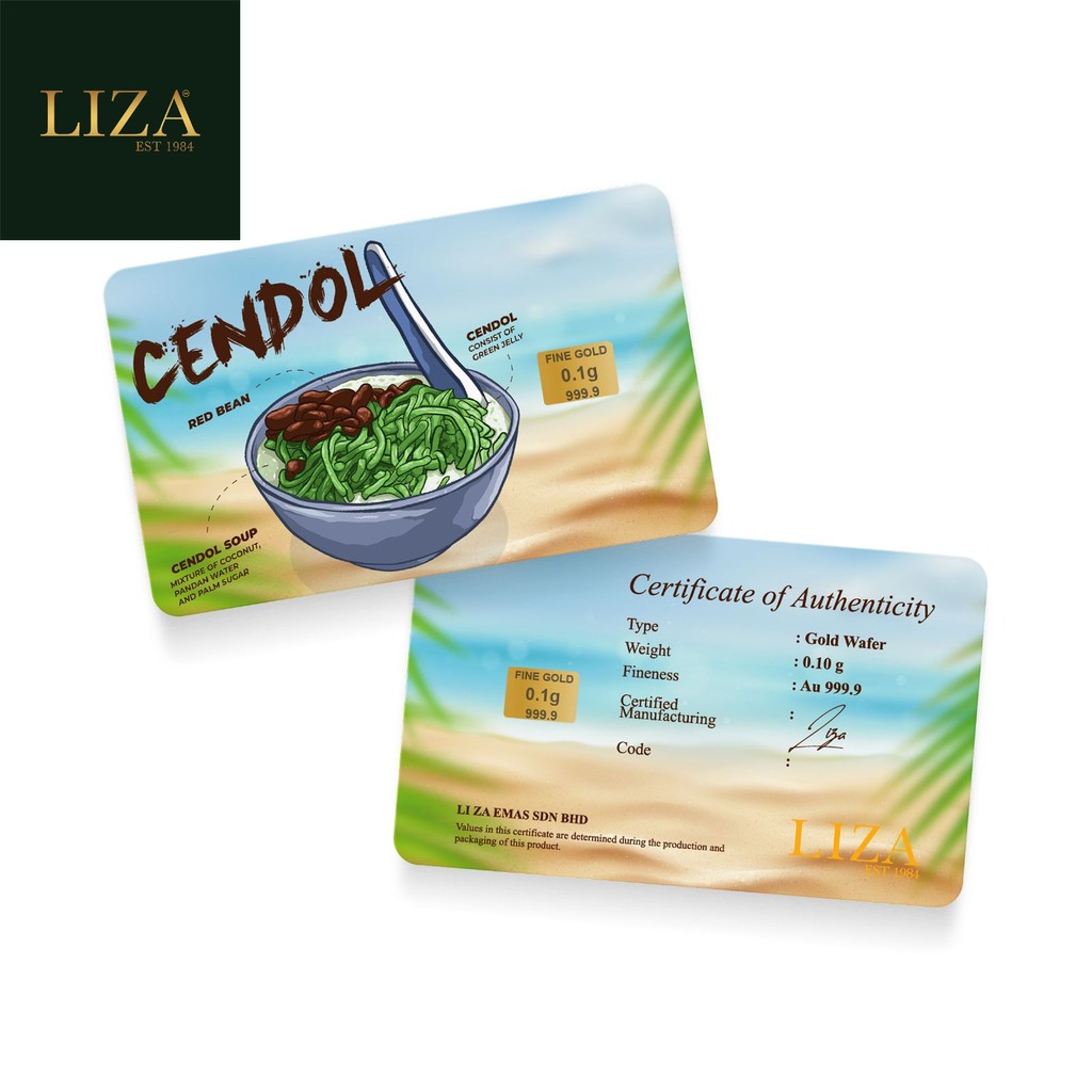 LIZA 0.10g 999.9 Gold Bar (Cendol)