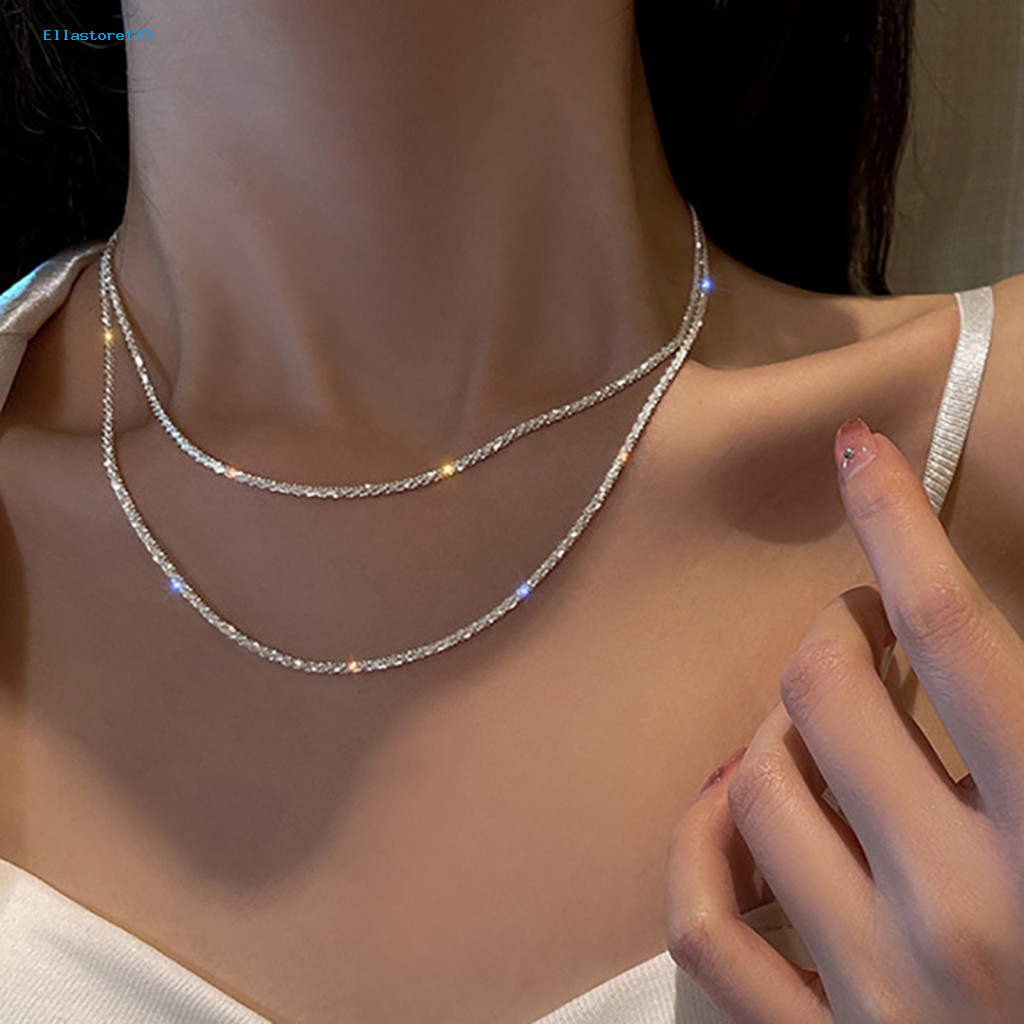 Exquisite Design Necklace Lightweight Necklace Shimmering Starlet Choker Necklace Elegant Collarbone Chain for Women Girls Lightweight Jewelry Gift Sparkling Design