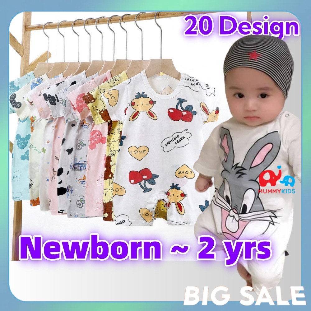 Unisex Cotton One Piece Cartoon Newborn Baby Romper | Comel Baju Bayi Baru Lahir | Clothing Jumpsuit Nightwear Boy Girl