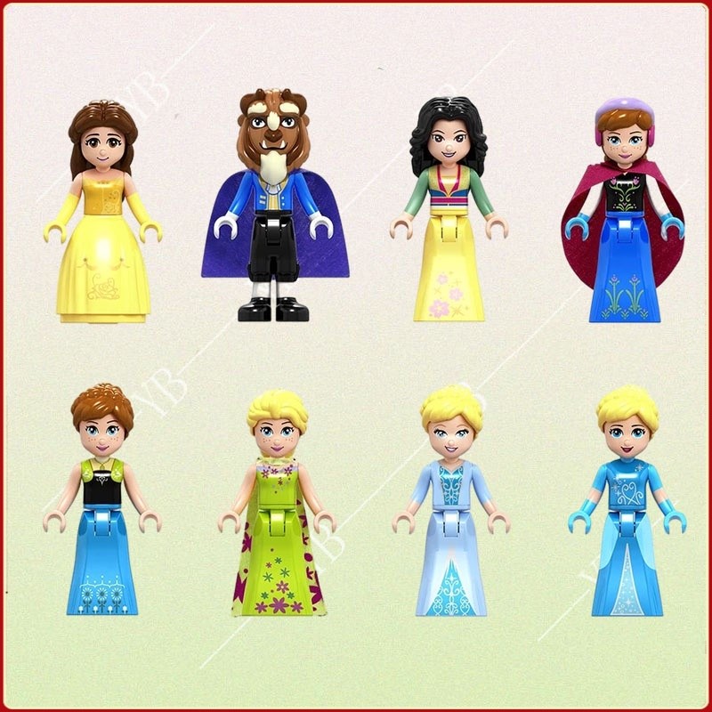 Building Blocks Frozen Elsa Anna Cinderella Princess Minifigure Compatible with  friends minecraft