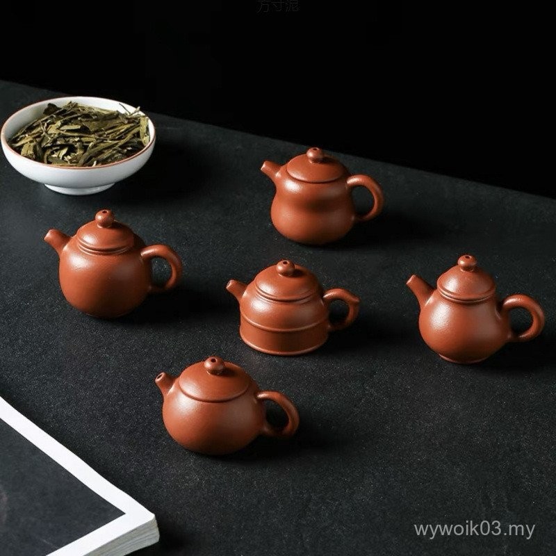 Mini Purple Clay Handle Pot Tea Pet Can Play Can Open Lid Can Add Water Can Raise Pocket Fingertip Unique Teapot Wholesale DFPP