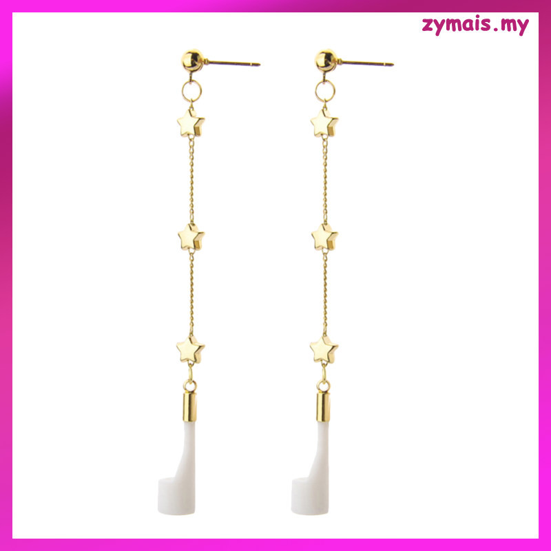 Dangling Earrings Women Jewelry Headset Anti-Lost Clip Star Earphone Dangle for Miss zymais