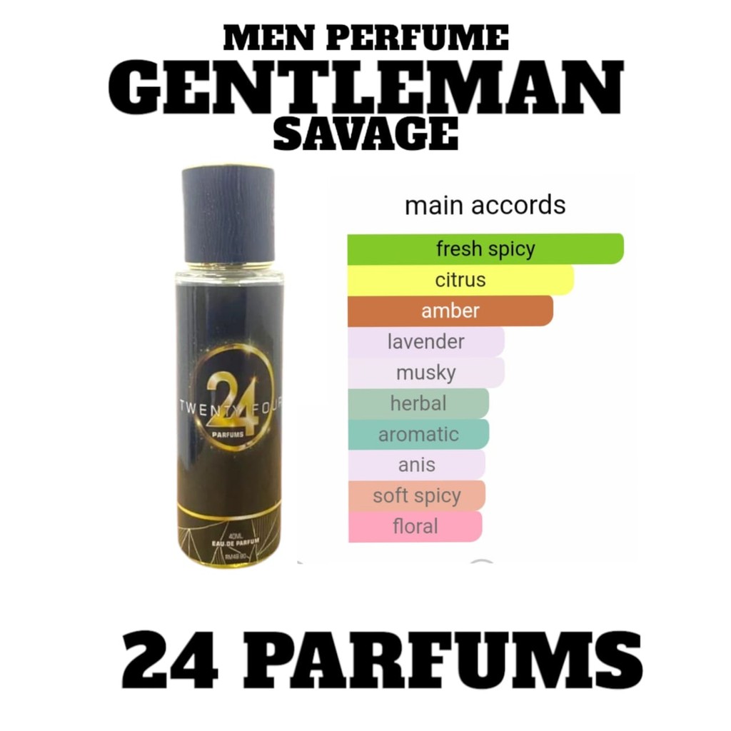 Long lasting 24 Parfums gentleman men Edp perfume made in france