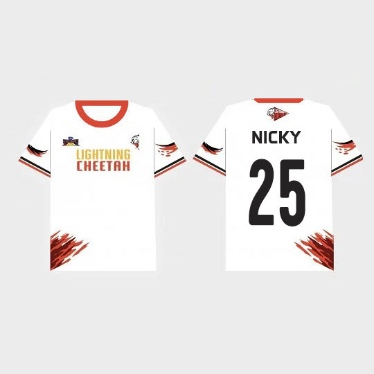 Essential Quality 2024 GMMTV IGHTNING CHEETAH JERSEY futsal White Crew Neck Short Sleeve Team Member Multi - Image 3