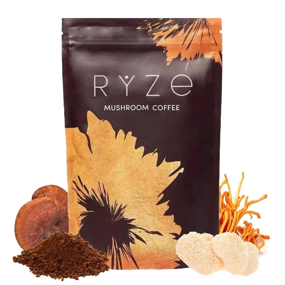 Ryze Mushroom Coffee, Mushroom Coffee Matcha Coffee Sucrose-Free Low-Fat Coffee