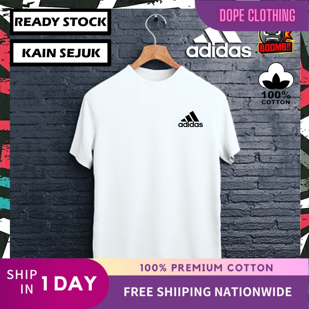 100% PREMIUM COTTON ADIDAS 1 100% Cotton Tshirt TEE Shirt Streetwear Men Women Baju Lelaki Wanita Perempuan