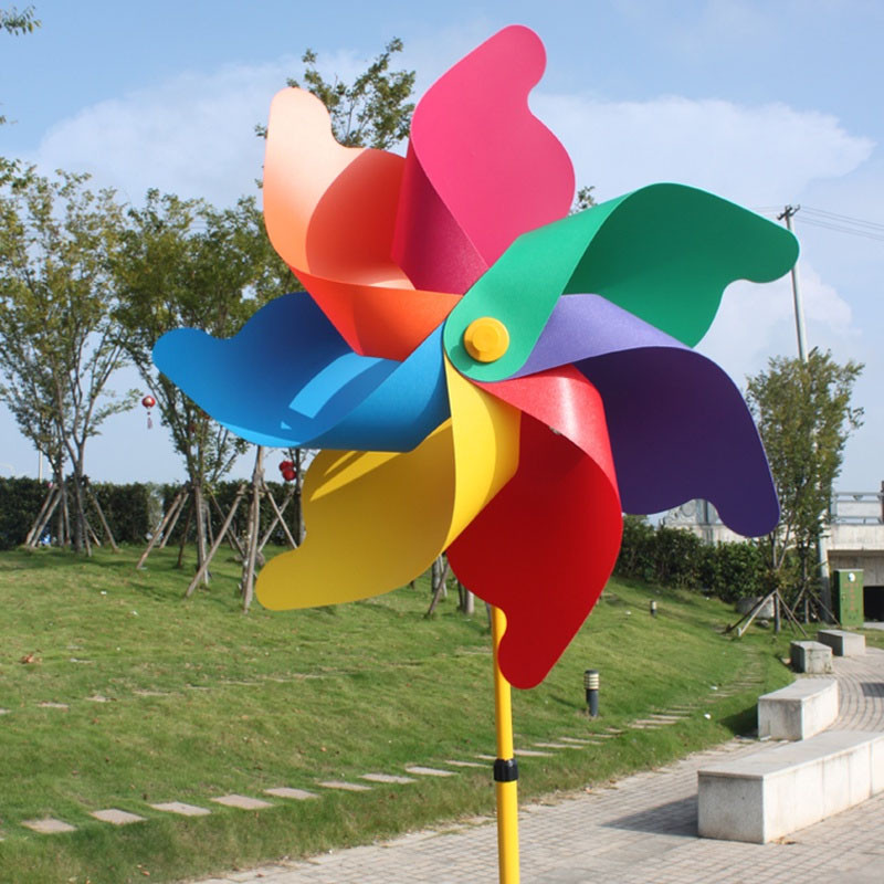 Windmill Toy Plastic Colorful Wind  Diy Pinwheel Toy Garden Outdoor