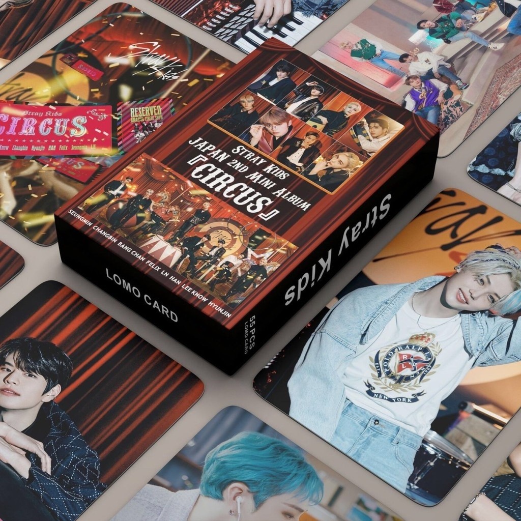 ✨Hot-selling✨K pop 55 StrayKids Small Cards Homemade Japanese Specialist CIRCUS Postcards Lee Long Fu Huang Hyun Chen Fan-Made Merchandise