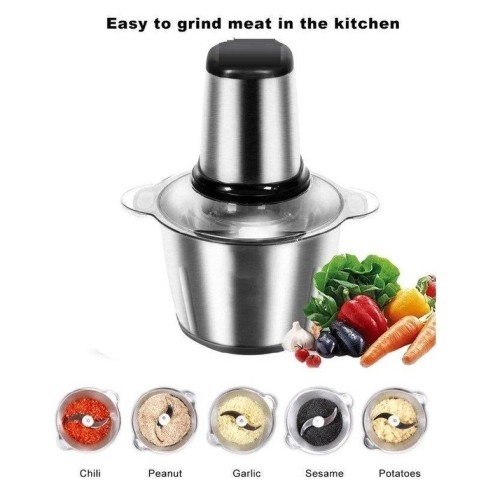 304 Stainless Steel 2L Automatic Electric Meat Food Grinder Mincer Pengisar Chopper - Yea Megastore