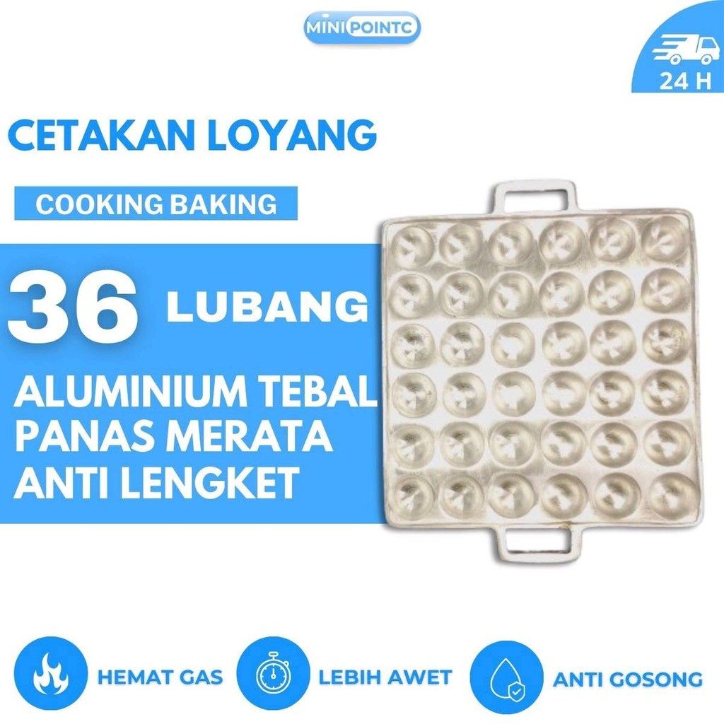 Non-stick 36 hole pan - mini egg martabak aluminum pan - Korean 36 hole pentol mold - Set of fried quail egg takoyaki cake mold Kitchenware