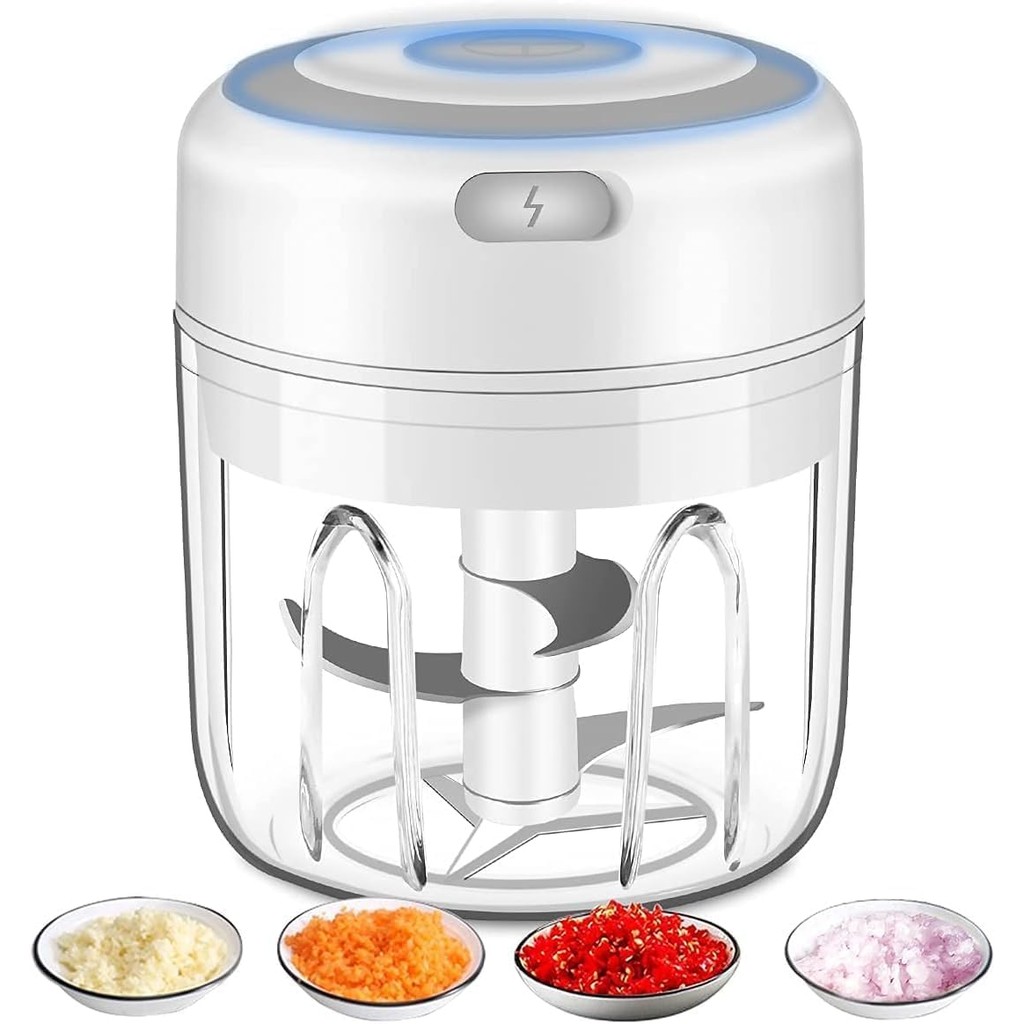Electric Mini Garlic Chopper, Portable Food Processor, Vegetable Chopper Onion Mincer, Cordless Meat Grinder for Vegetable, Pepper, Portable USB Chopper, Cordless Food Processor fo