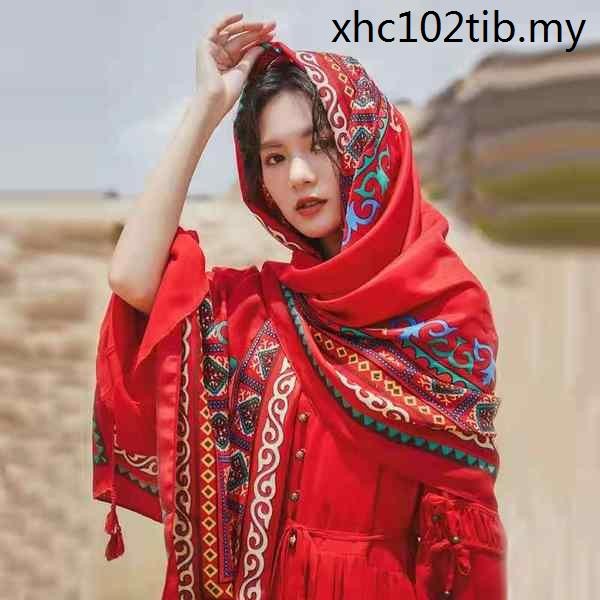 · Recent Hot Sale · Meisichen Dahong Ethnic Style 90 * 180 Scarf Oversized Sunscreen Shawl Seaside Beach Silk Scarf Gauze Outside Match