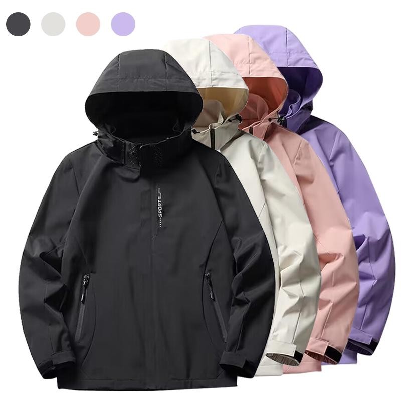 【Unisex】COD Waterproof Jacket for Women Removeable Hoodie Windproof Jacket Sport Ultra-Light Windbreaker Jacket  White Pink Purple Black Jacket Men's Jacket
