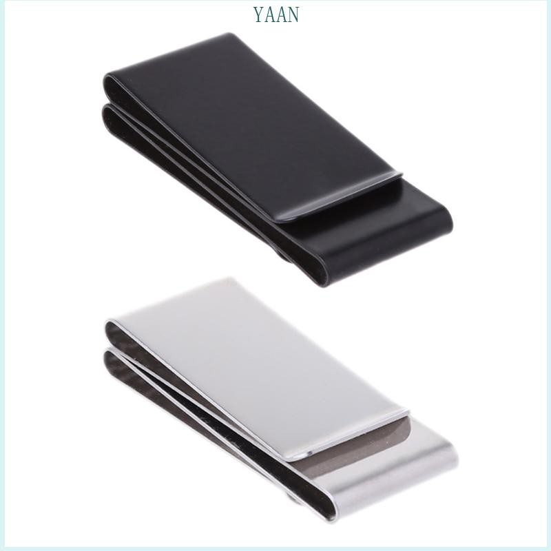 YAAN Stainless Steel Slim Double-sided Money Clip Purse Wallet Credit Card ID Holder