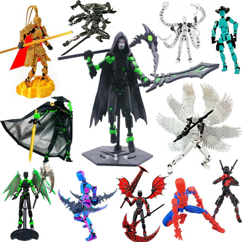 3D Printing Lucky 13 Action Figure DIY Dummy 13 Model Angel Robot Toys Death Scythe Assembly Model Xmas Gift