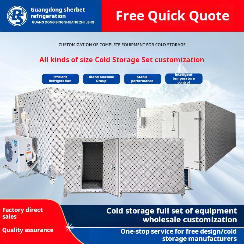 Large Mobile Cold Storage Customizable Refrigeration Unit for Fruits, Vegetables, Seafood, Meat Preservation and Refrigeration Medium and Low Temperature Unit Complete Equipment