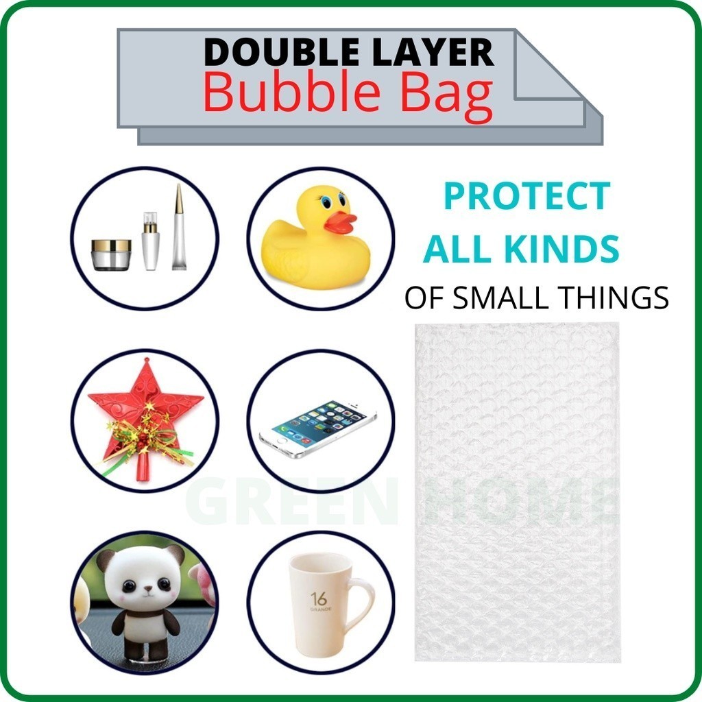50Pcs Bubble Bag Courier Bag With Bubble Wrap Bubble Mailer Padded Envelope ( DOUBLE LAYER /  9cm (O) x 17cm H )