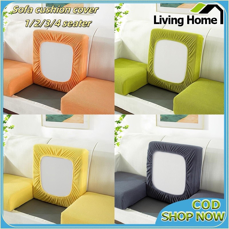 Solid Color Universal Sofa Cushion Cover 1/2/3/4 Seat Size Sofa Cover Corn Velvet Elastic Half Pack Sofa Cushion Cover Room Decoration Elastic Sofa Cover
