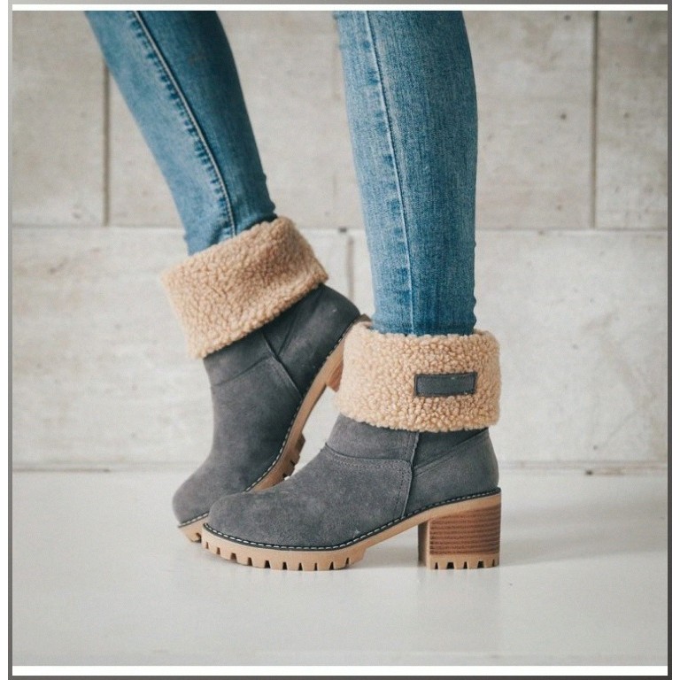 Chunky Heel Snow Boots Floodproof Snow Boots Boots Comfortable and Breathable Warmth No Trace