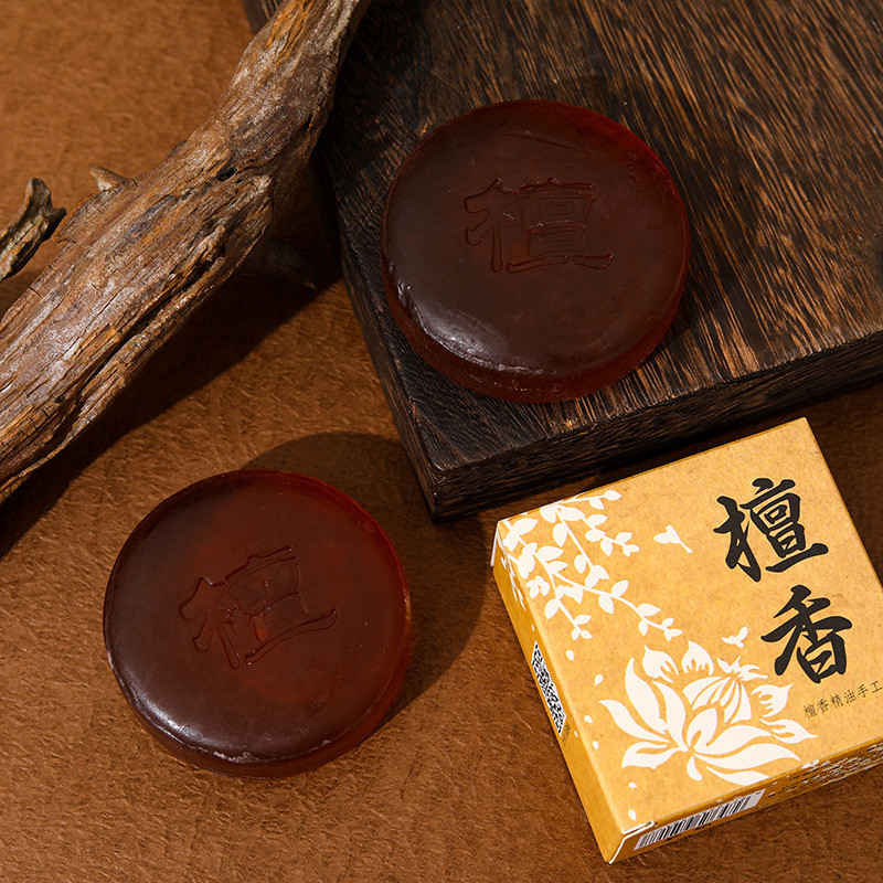 80g Sandalwood soap 檀香皂手工精油皂洁面沐浴礼佛香皂补水保湿香皂