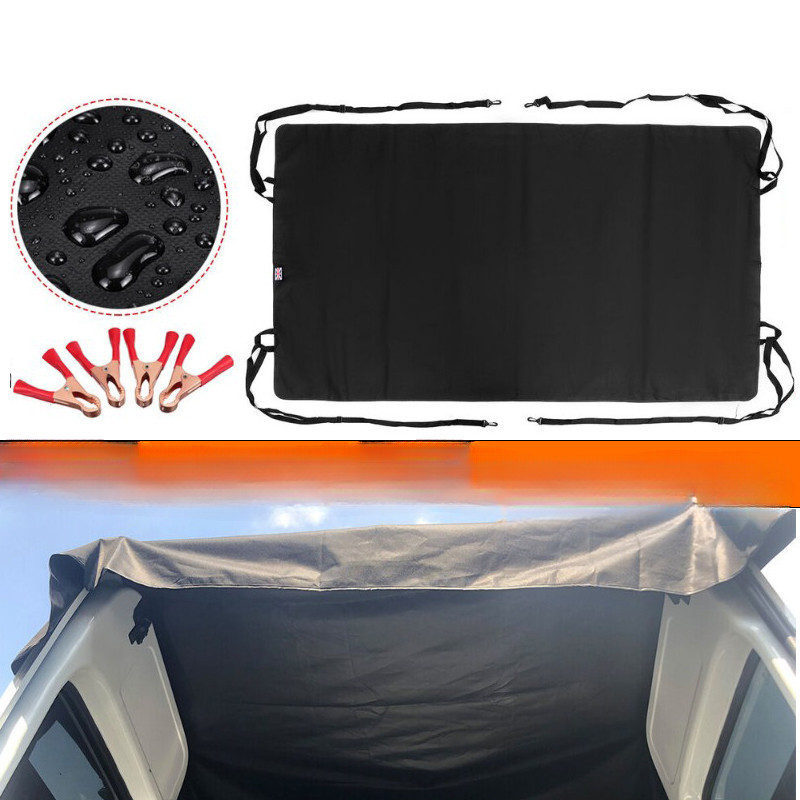 600D Car Rear Barn Door Awning Cover Black for Ford Transit Custom 2013 Onwards VW T5 T6 Campervan Wear-resistant Waterproof