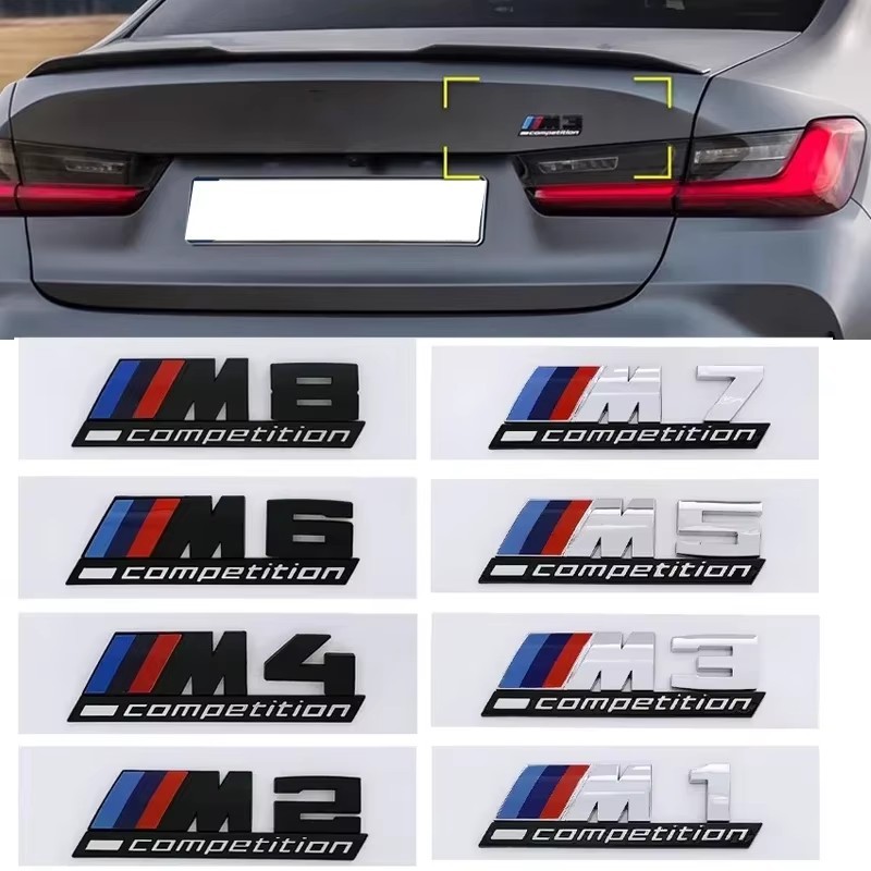 ABS Car Rear Trunk Emblem Fender Badge Modified Sticker for BMW Thunder Edition M1 M2 M3 M4 M5 M6 M7 M8 COMPETITION Edition