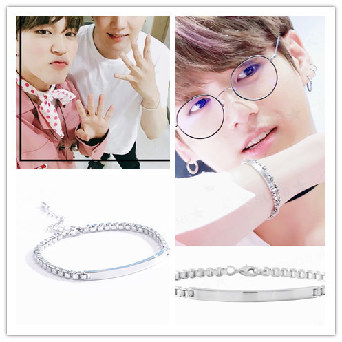 Korea BTS Merchandise Tian Jungkook JK Fruit Same Style Bracelet Simple All-Match Sterling Silver Chain