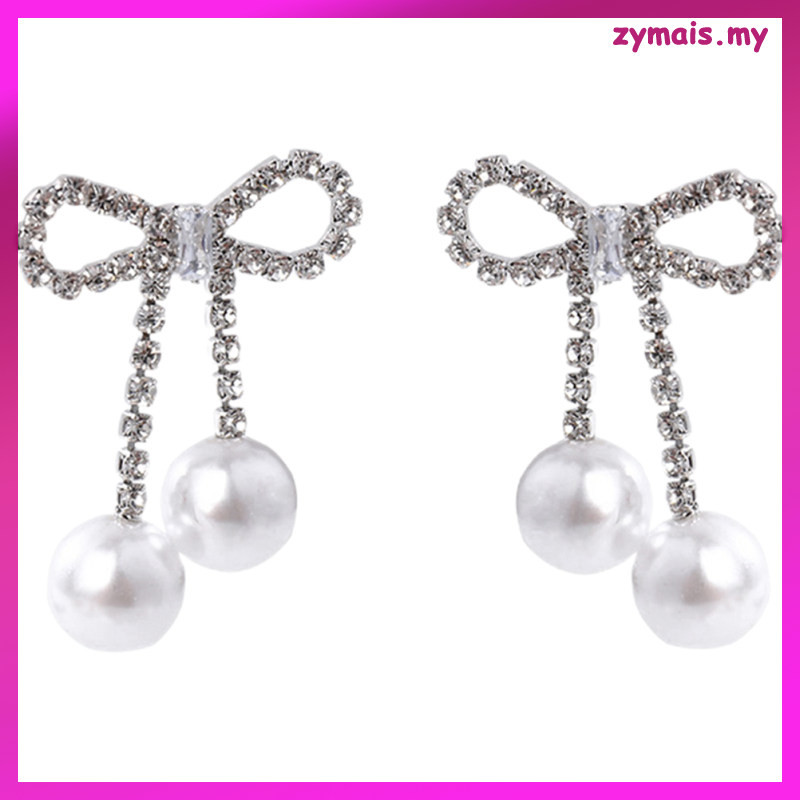 Earrings Statement for Women Rhinestone Pearl Miss zymais