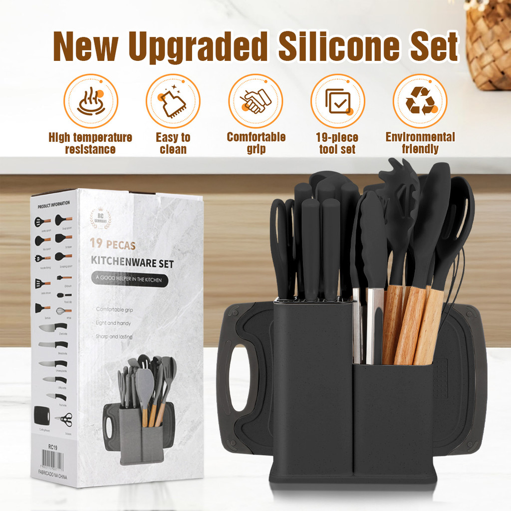 【Limited Time Sale】Upgrade 19PCS/Set Kitchenware Set Cooking Tools Set Cutleries Set Sudip Kitchen Cookware Set Silicone Utensils Cooking Sets Baking tools and cooking kits 19件套