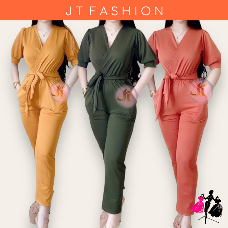 JT FARAH OVERLAP JUMPSUIT Jumpsuit Romper Adult