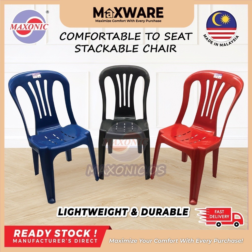 Maxware Plastic Chair Kerusi Plastik Dining Chair Kerusi Sandar Kerusi Restoran Kerusi Tahan Lasak Side Chair