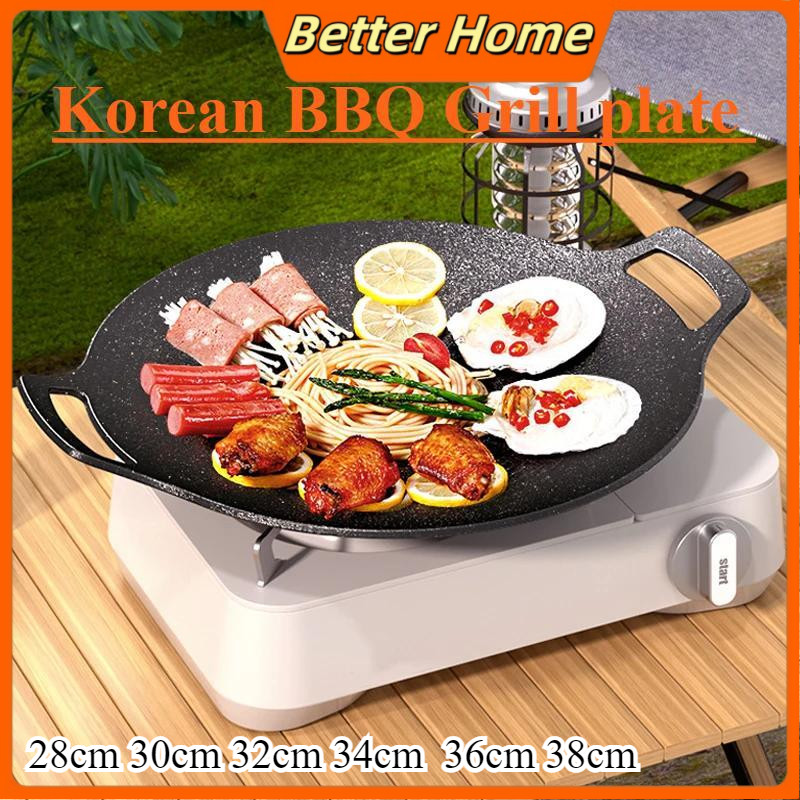 Non Stick Korean Grill Pan Camping Grill Pan Korea Griddle Grill Pan Bbq Pan BBQ Grill Pan Smokeless Non-stick Grill Pan Outdoor Camping Frying Pan Barbecue Tray