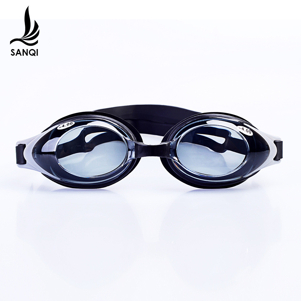 Hot Sale Sanqi Swimwear Accessories Myopia Swimming Goggles Waterproof Anti-Fog Belt Degree High Definition Swimming Goggles Comfortable Clear Lens