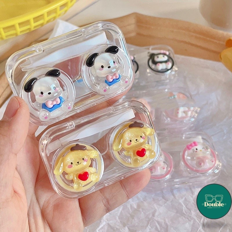 DG Cartoon Shiny Style Sanrio Contact Lens Box Mini Portable Contact Lens Care Box 2024