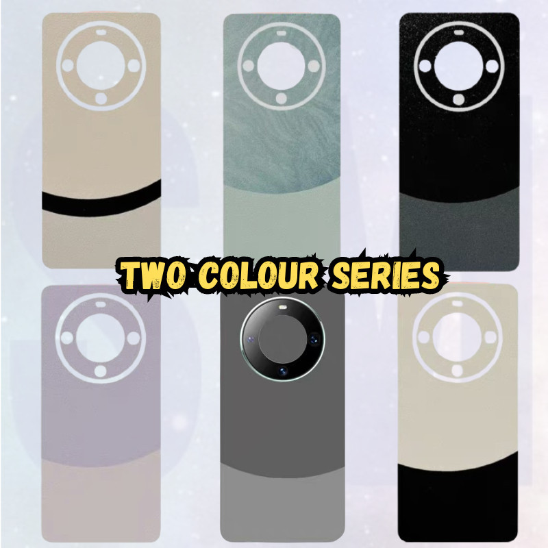 Poco M2 M3 M4 M5 M5s M6 M7 Pro 4G 5G 3M Two Colour Plain Leather Back Cover Sticker