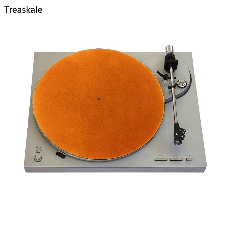 TREA Felt Turntable Mat Platter Slipmat for 12 Vinyl Vintage Record Player Antistatic Cover Reduces Noise Sounds Dust