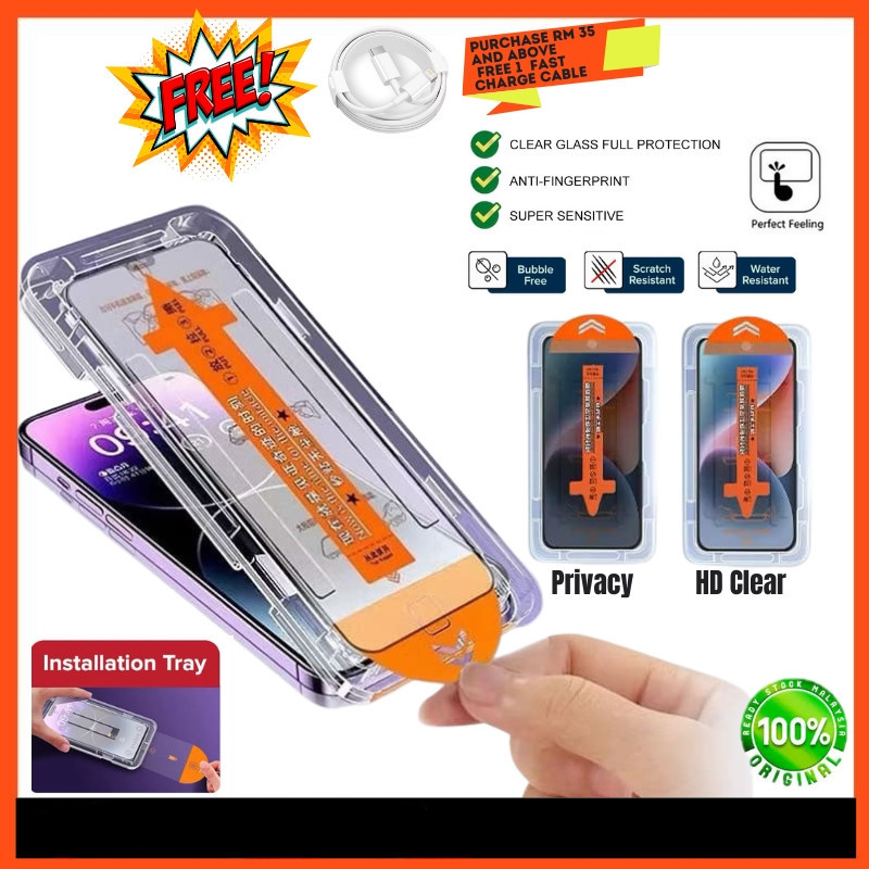 QUICK screen protector installation 9H Full Clear Tempered Glass iPhone 16 Pro max iPhone 15 Pro Max 14 PLUS 13 12 iPhone 11 XS MAX X XR screen protector 防爆膜 Tempered Glass