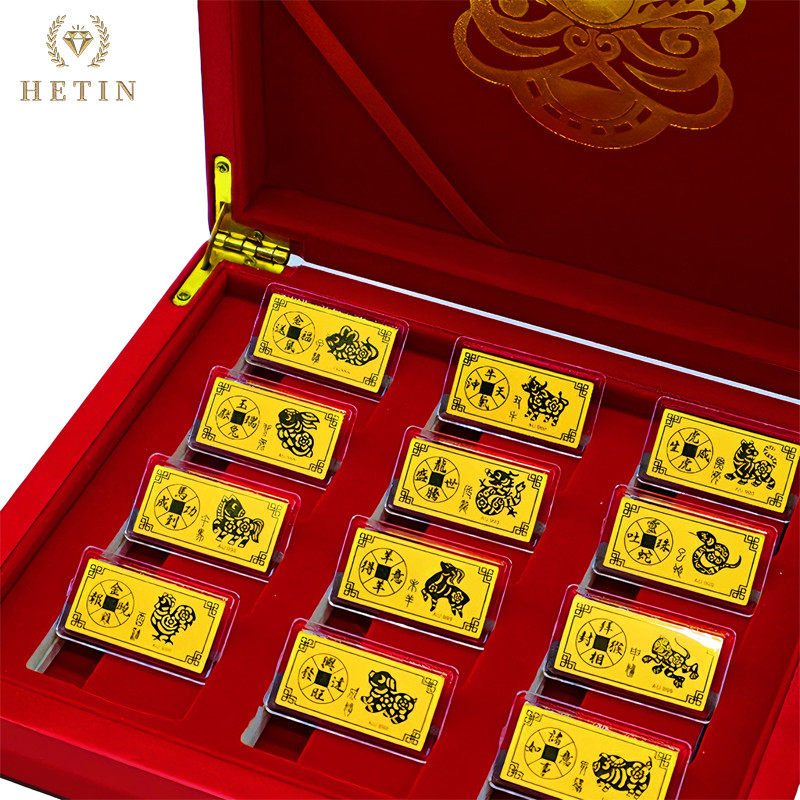 【HETIN】12 Pieces Zodiac Signs Set (1.20g) of 999/24K Pure Gold Bar