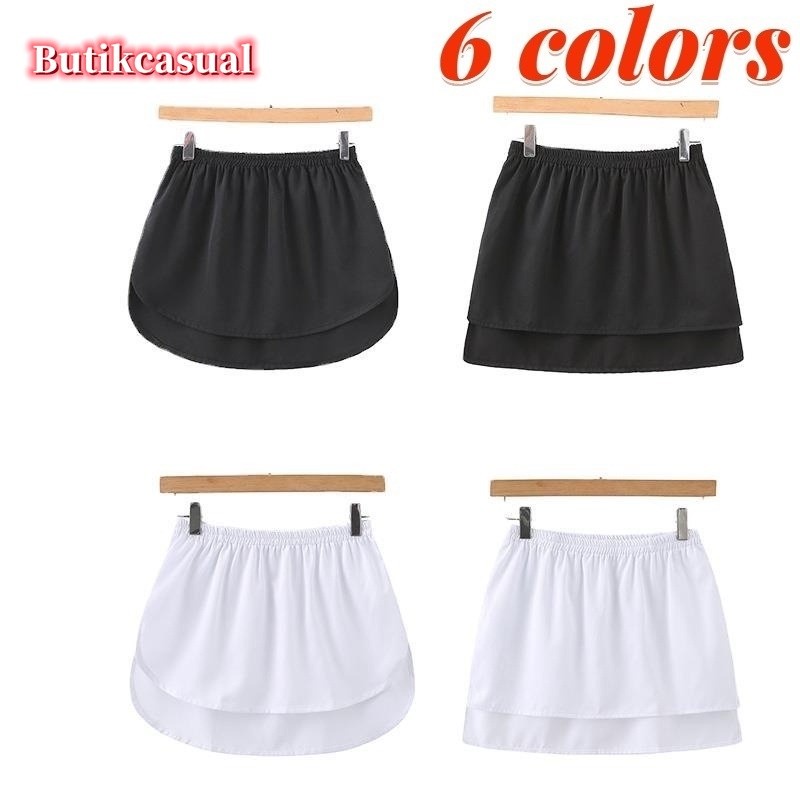Women Mini Skirt Muslimah Black White Cotton Skirt Extender Summer Slit Fashion casual comfort bottoms