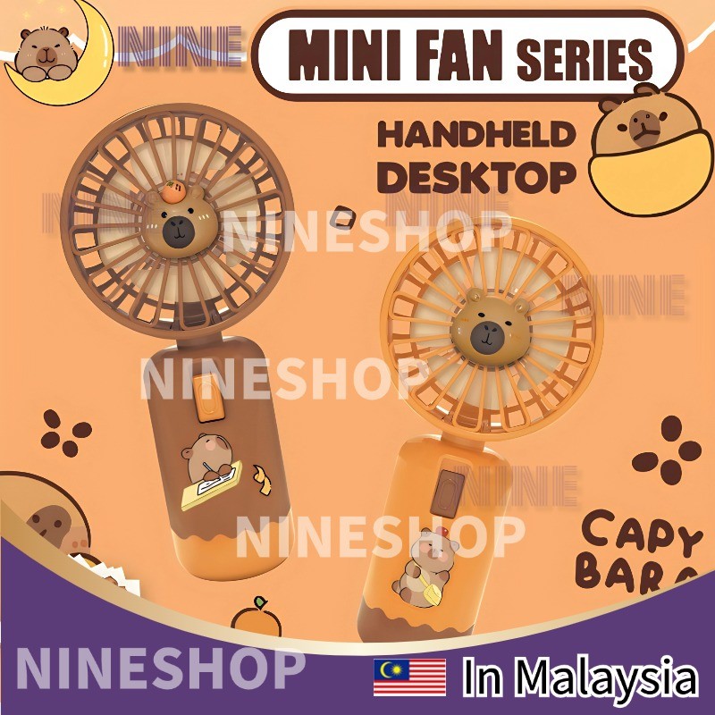 Capybara Kuromi Portable USB Mini Fan Cinnamoroll Melody Kipas Mini Kipas Tangan Mini Fan Rechargeable Handheld Fan