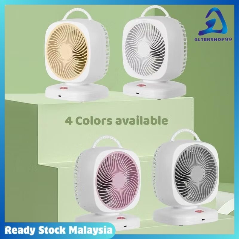 【READY STOCK🛒】Strong Wind Desktop Min Fan 5 Speed Household Home & Office USB Rechargeable Table Fan Kipas Meja