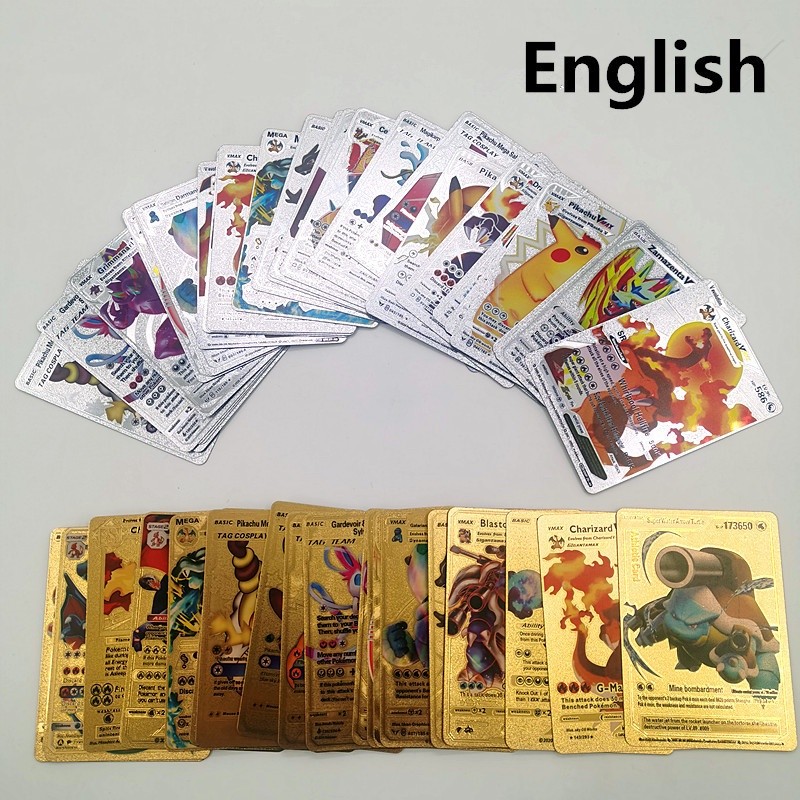 Have Durable 54PCS 36PCS 18PCS Gold Card Black Silver Charizard Cards English Version Game Battle Toys Children Colle... - Image 5