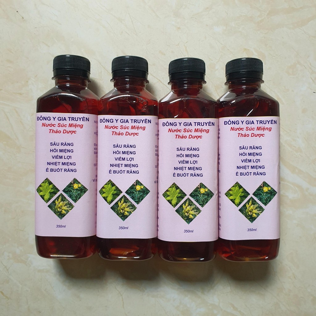 4 bottles of mouthwash for tooth decay, bad breath, gingivitis, mouth ulcers, sensitivity, toothache