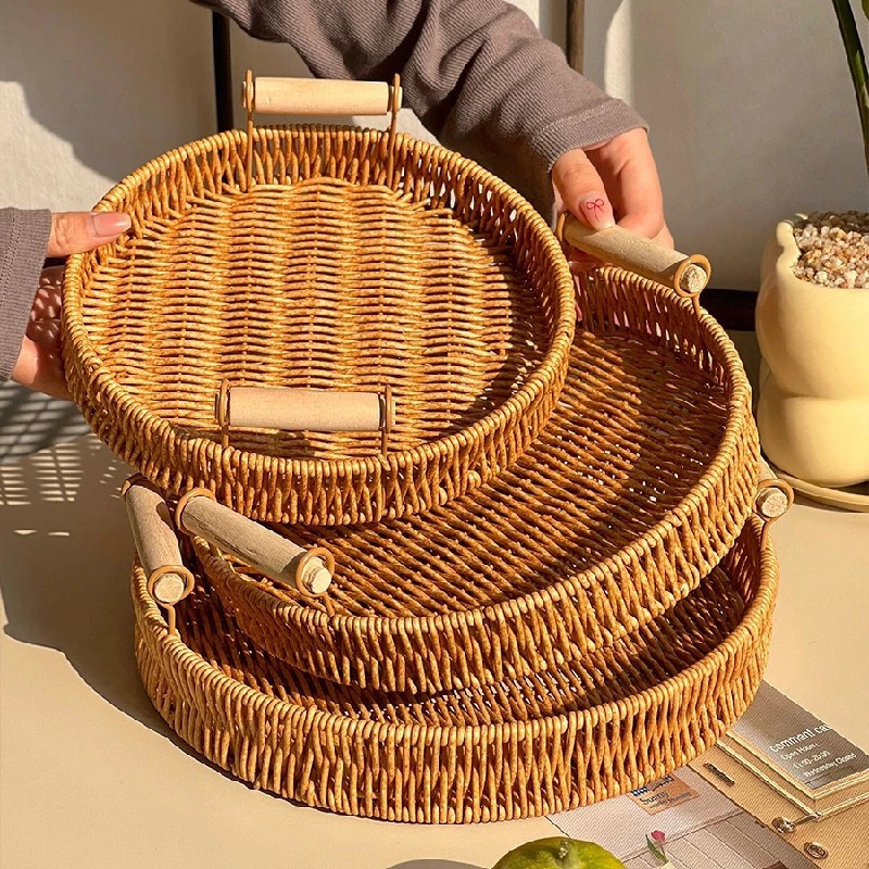 Nordic Handwoven Storage Basket Ins Fruit Storage Tray Snack Storage Basket House Supplies