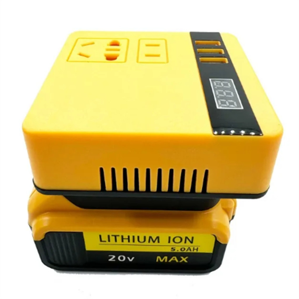 Multifunction Power Inverter DC 18V to 220V Inverter Adapter Power Supply Inverter for  18V 20V Battery