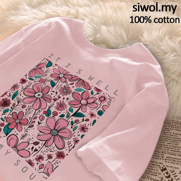 【siwol】Korean fashion aesthetic shirt round neck T-shirt for women oversized flower print #I004209