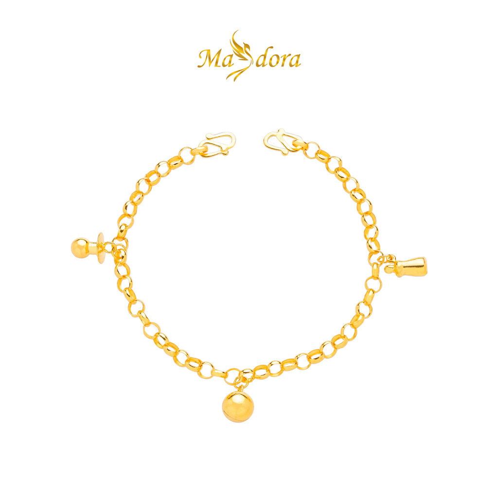 MASDORA 916 Gold Anklet Rantai Kaki Gelang Kaki Emas ~ Cutie Baby Anklet (EMAS 916/22K)